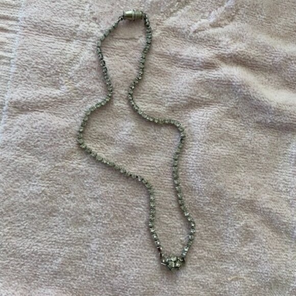 Vintage 5pc ANTIQUE SILVER & RHINESTONE Belt BRACELET Necklace EARRINGS HairClip - Picture 4 of 14